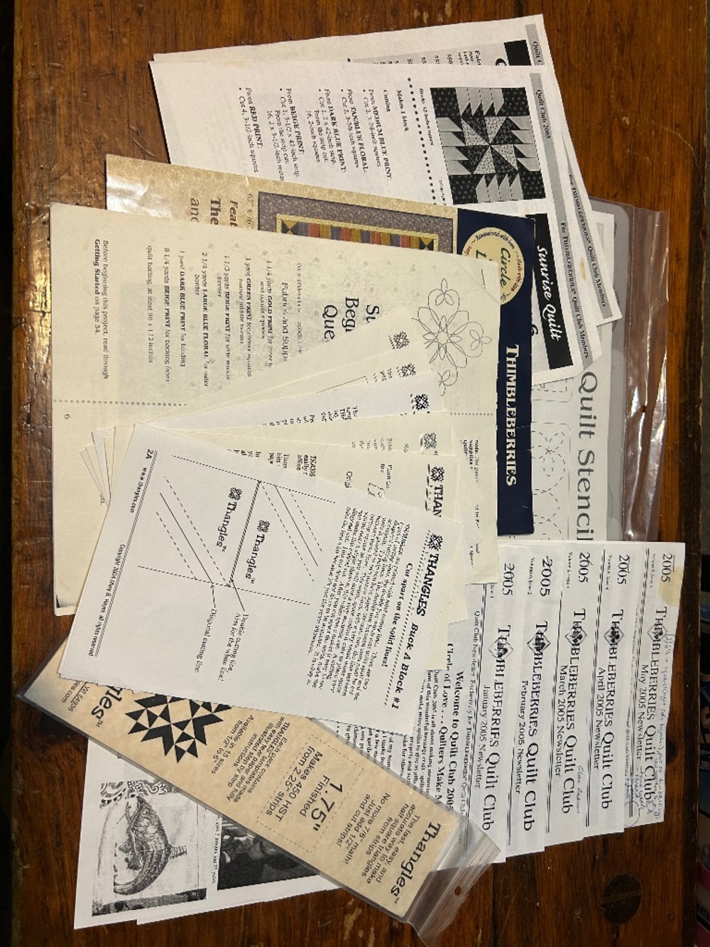 Quilt Stencils Patterns Thimbleberries, Thangles Template Sheets